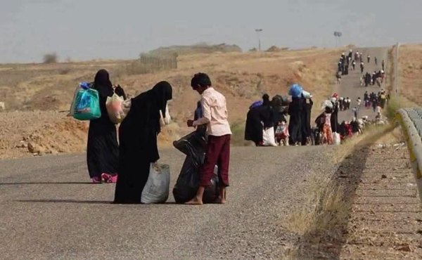 Leaving on foot along the road, carrying only what they could hold.